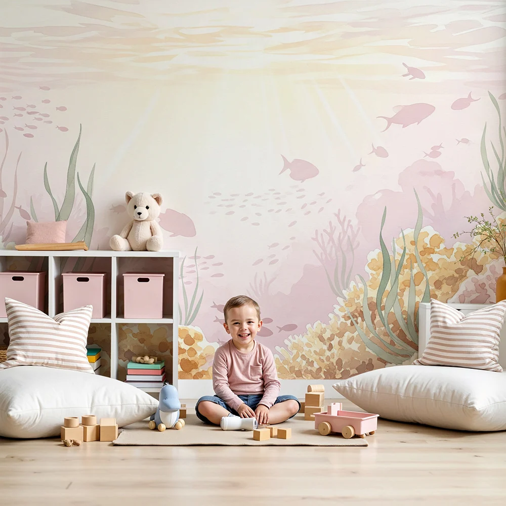 Kids room wallpaper | Klidné podmořské prostředí s korály rybami