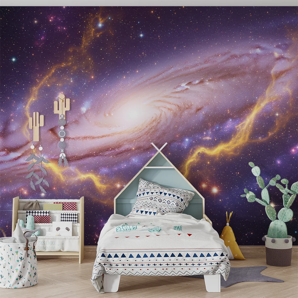 Kids room wallpaper | Mystická galaxie s třpytivými hvězdami