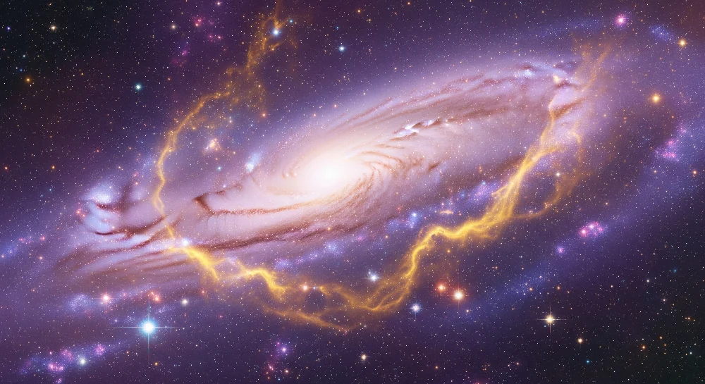 Kids room wallpaper | Mystická galaxie s třpytivými hvězdami