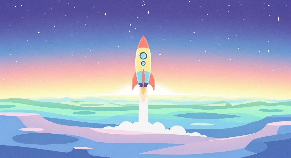 Kids room wallpaper | Raketa startuje z vícebarevné země