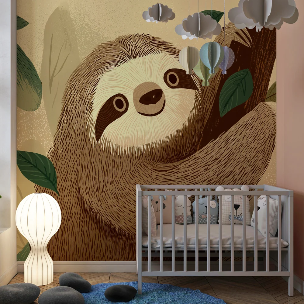 Kids room wallpaper | Roztomilí lenoši v džungli