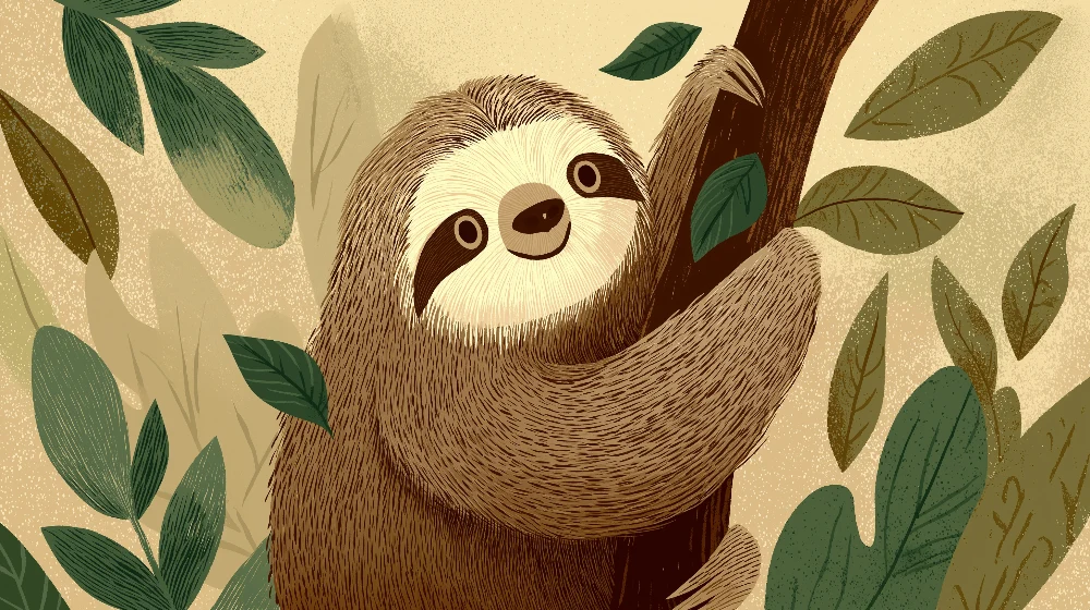 Kids room wallpaper | Roztomilí lenoši v džungli