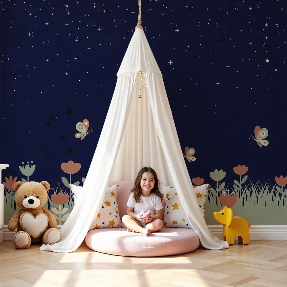 Kids room wallpaper | Starry garden butterflies