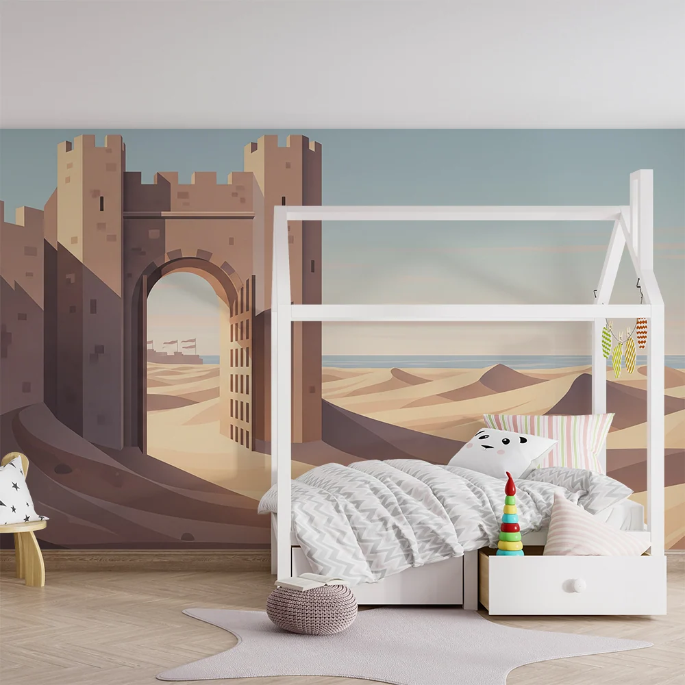Kids room wallpaper | Tajemný hrad v slunečné poušti