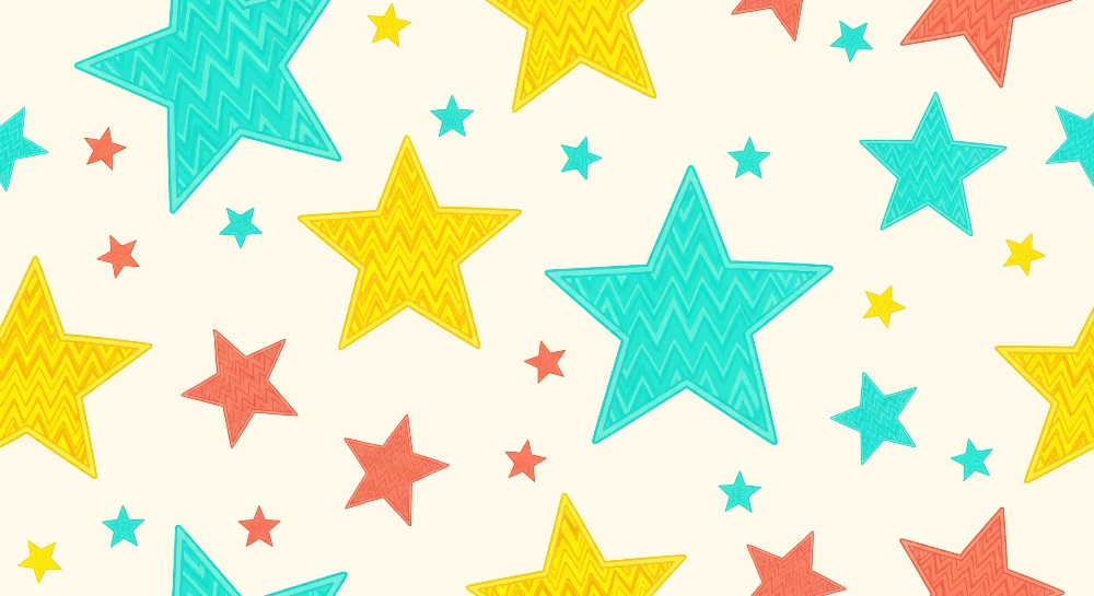 Kids room wallpaper | Velké barevné hvězdy