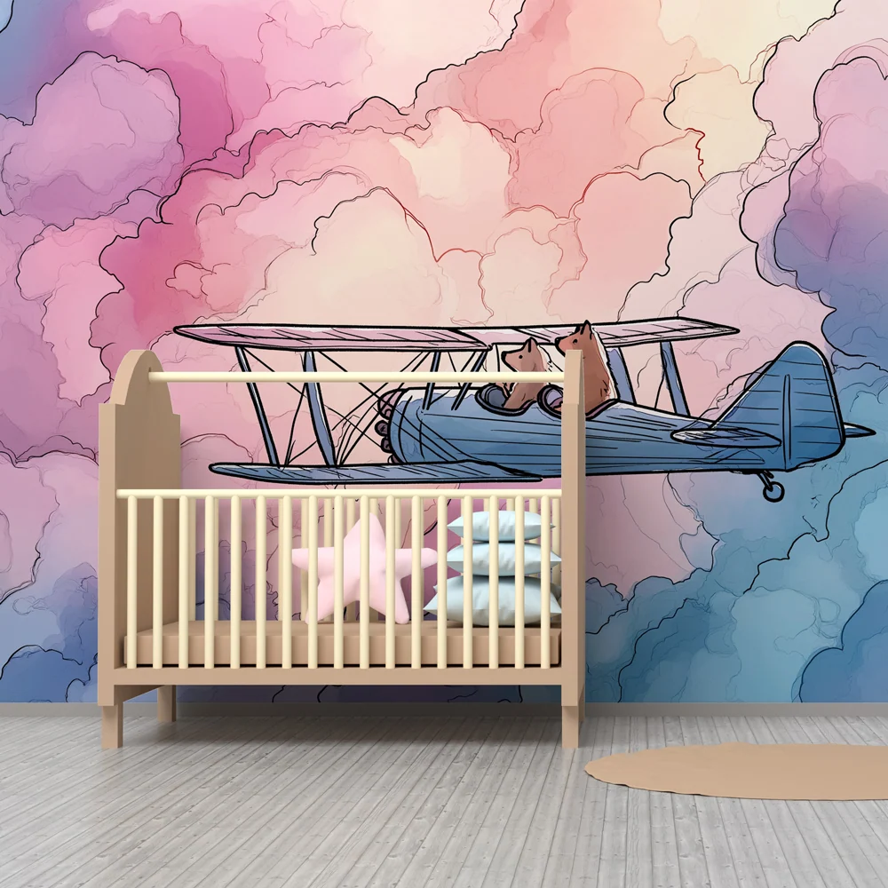 Kinderkamer behang | Avontuur de wolken