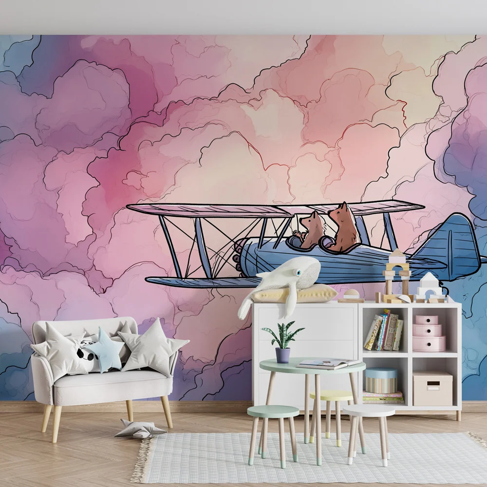 Kinderkamer behang | Avontuur de wolken