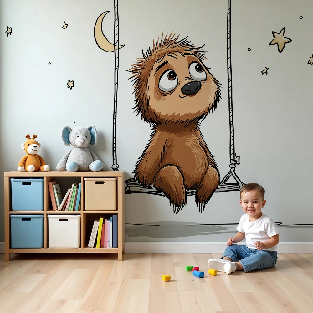 Kinderzimmer Tapete | Fauler Träumer unter den Sternen