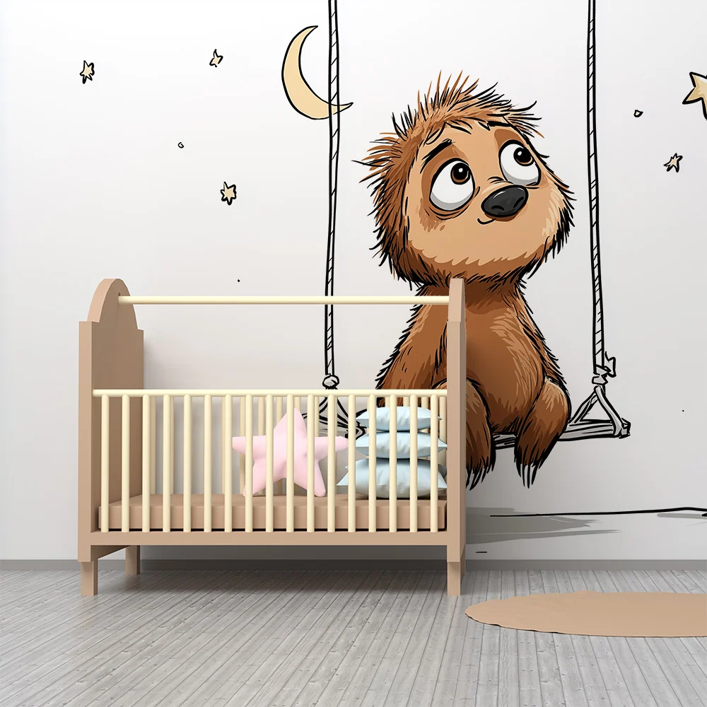 Kinderzimmer Tapete | Fauler Träumer unter den Sternen