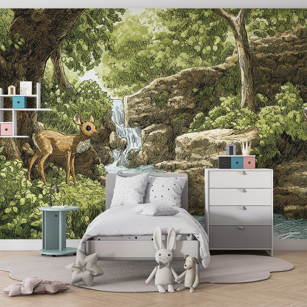 Kinderzimmer Tapete | Fauna flóra u vodopádu