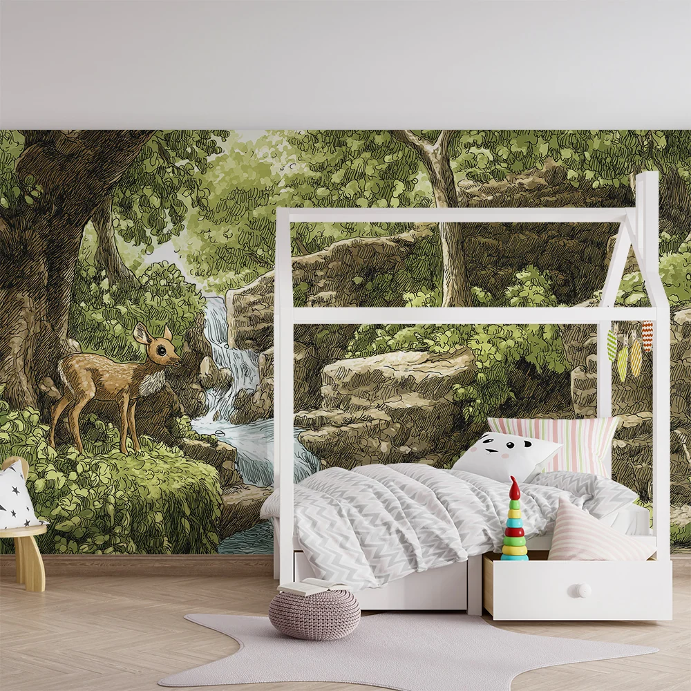 Kinderzimmer Tapete | Fauna flóra u vodopádu