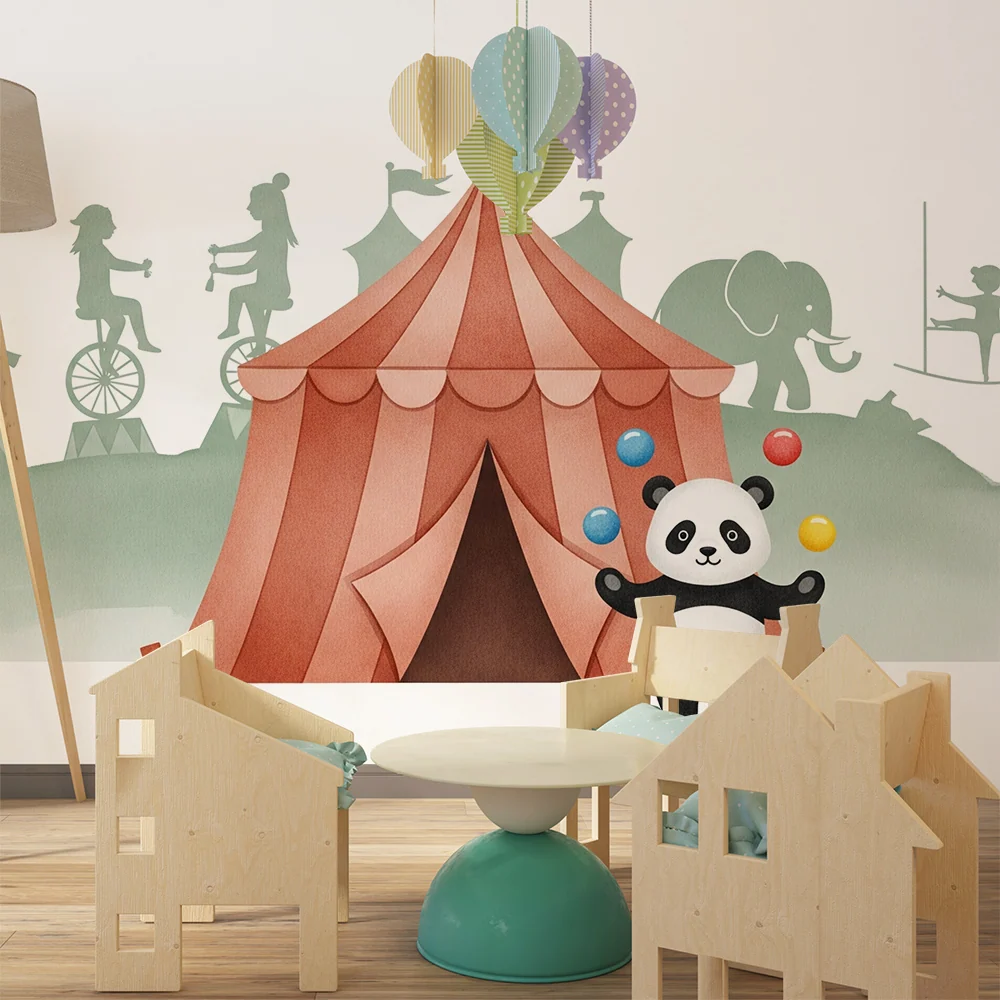Kinderzimmer Tapete | Zirkus jonglierender Panda