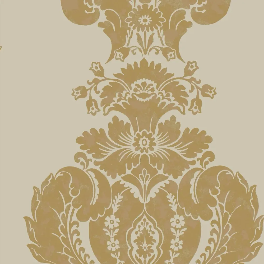 Metalická tapeta s ornamenty ALBEMARLE - Baudelaire metalické zlato na krémové