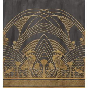 Nástěnná malba ve stylu art déco ELEPHANTINE černá se zlatou