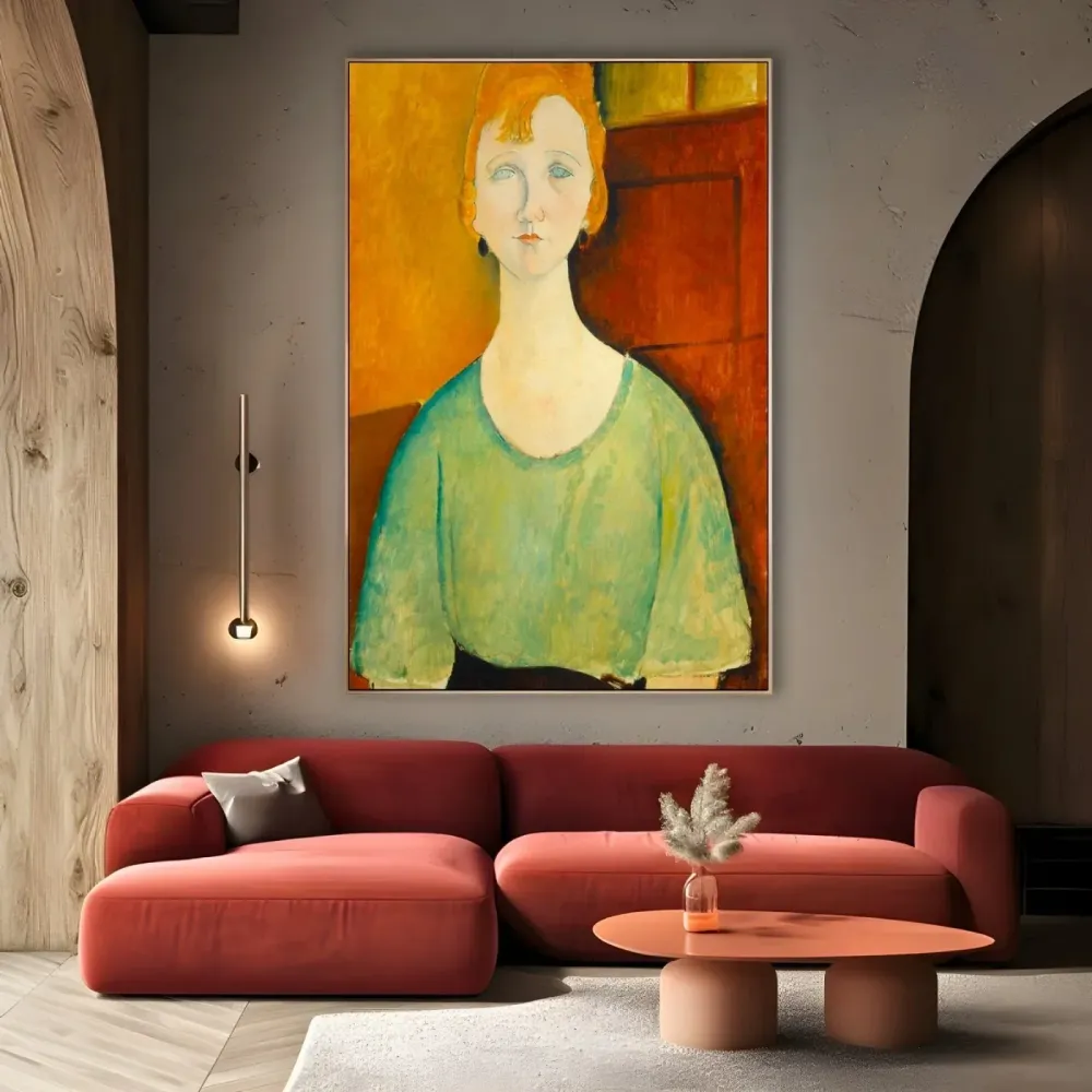 Dívka v zelené košili, Amedeo Modigliani OGC