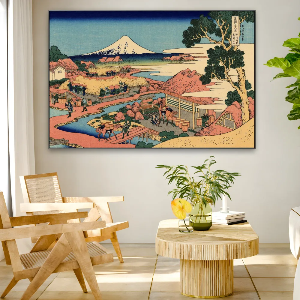 Fuji z čajových plantáží Katakura v provincii Suruga, Katsushika Hokusai OGC