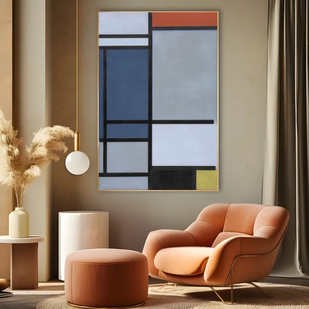 Kompozice s červenou, modrou, černou, žlutou šedou, Piet Mondrian OGC