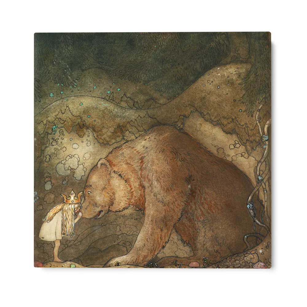 políbil medvěda na nos, John Bauer OGC