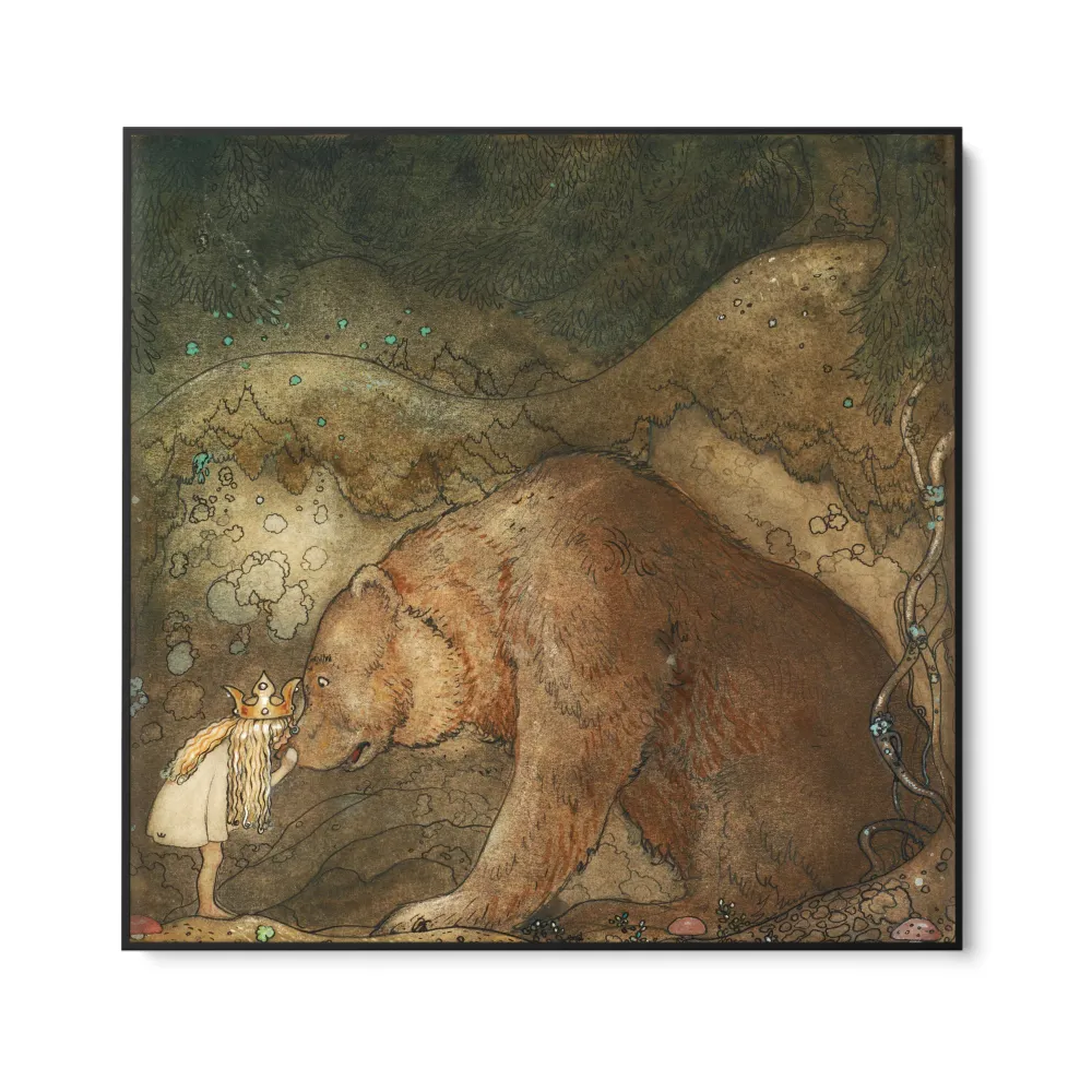 políbil medvěda na nos, John Bauer OGC