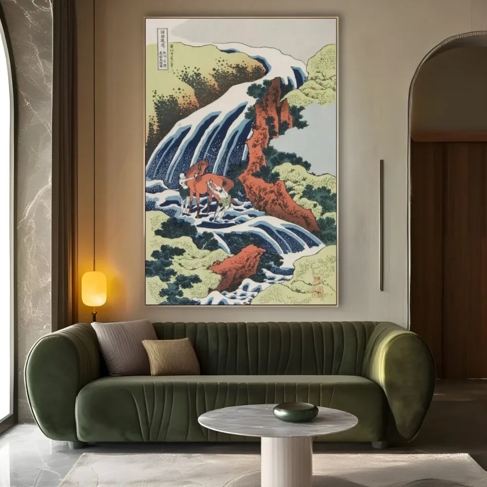 Vodopád mytí koní, Katsushika Hokusai OGC