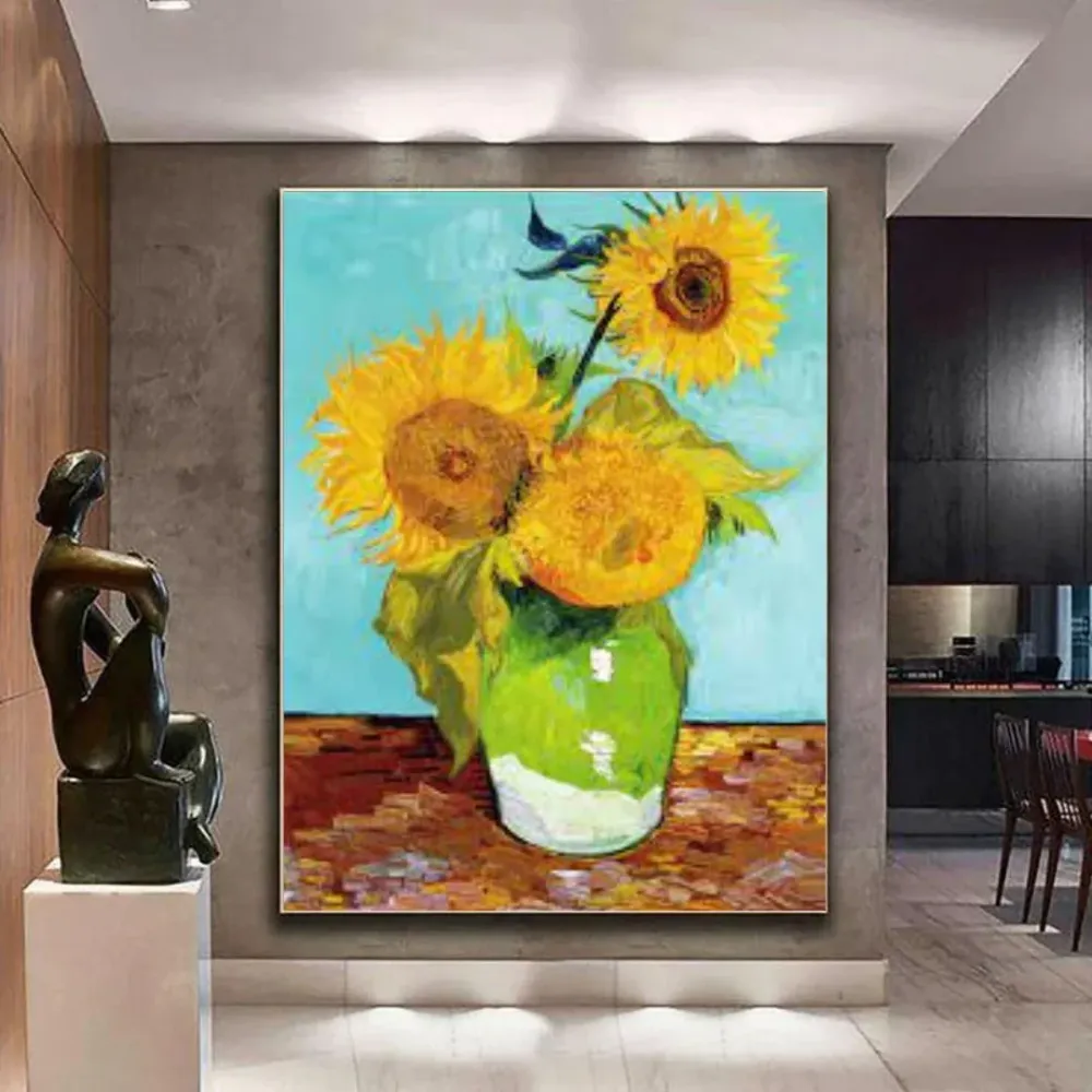 Váza s třemi slunečnicemi, Vincent Van Gogh OGC