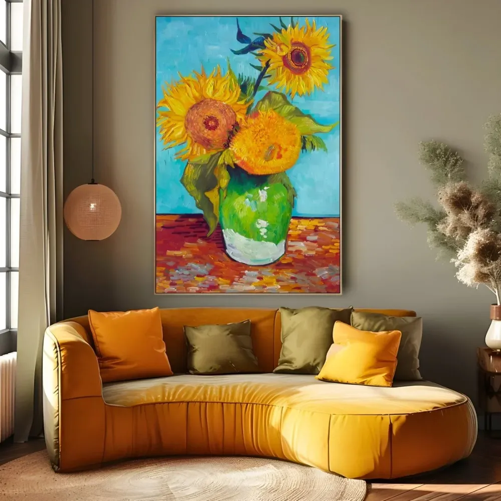 Váza s třemi slunečnicemi, Vincent Van Gogh OGC