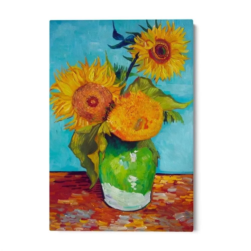Váza s třemi slunečnicemi, Vincent Van Gogh OGC