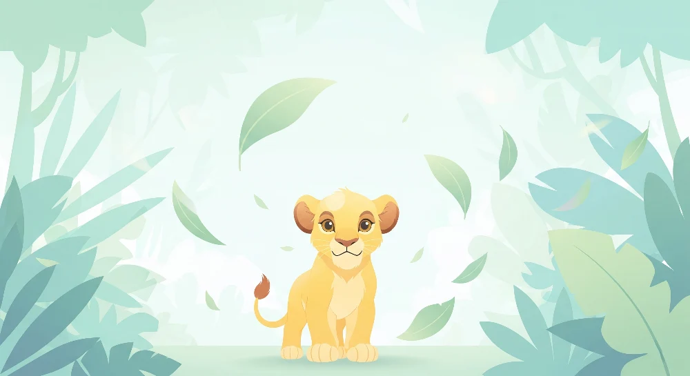 Papier de parede crianç | Pequeno leão na selva