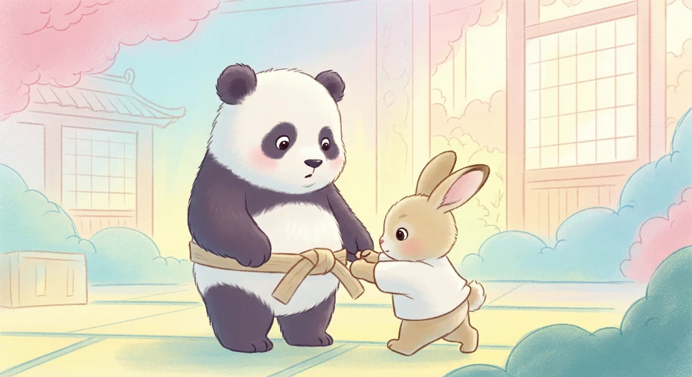 Papier de parede dětský pokoj | Panda králík v dobrodružství