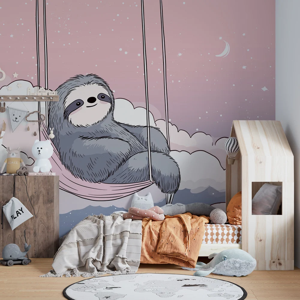 Papier de parede quarto bebê | Klidný lenoch v oblacích