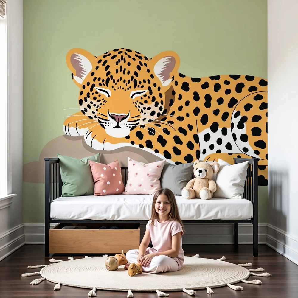 Papier de parede quarto bebê | Ležící lev na skále