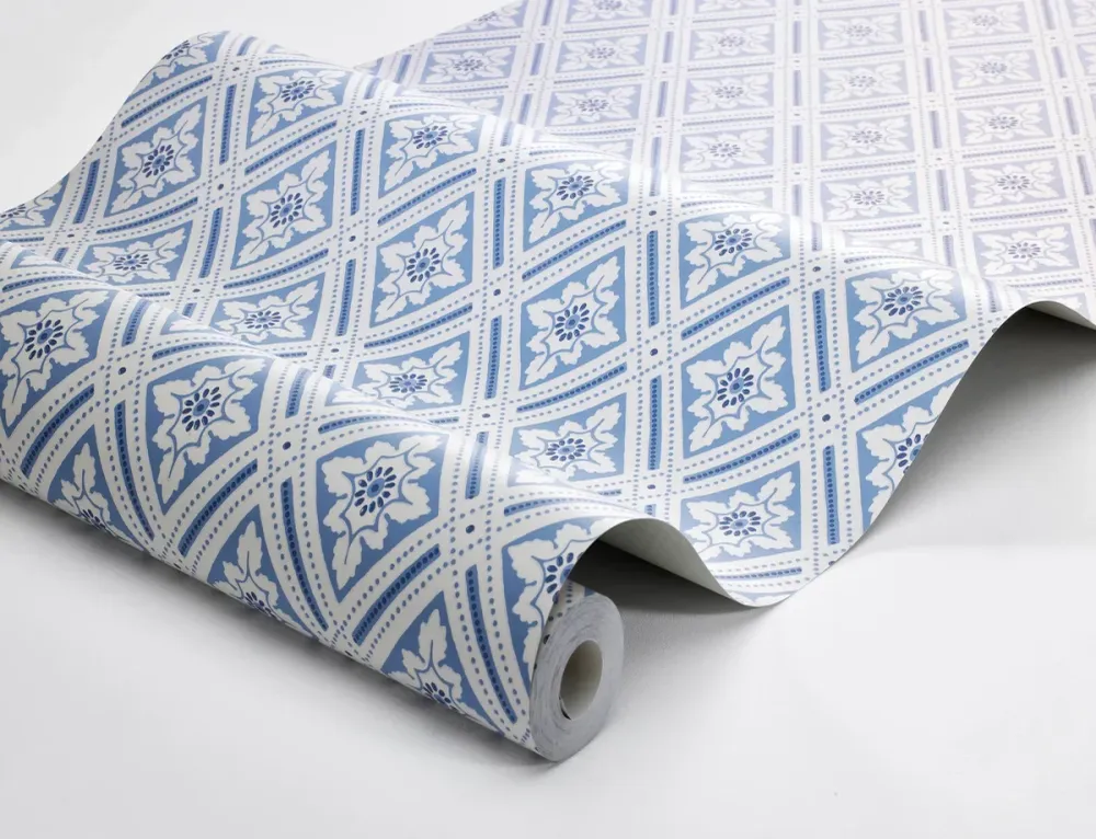 Papírová flizelinová tapeta s geometrickým vzorem ESTER modrá