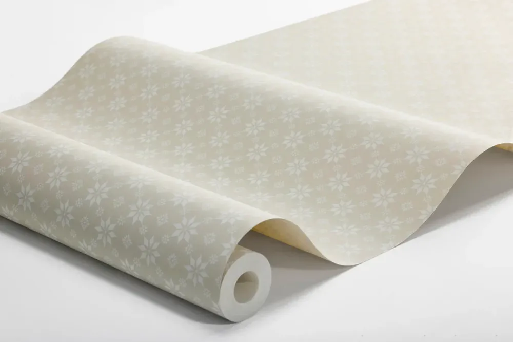 Papírová flizelinová tapeta s geometrickým vzorem STELLA bílá s béžovou