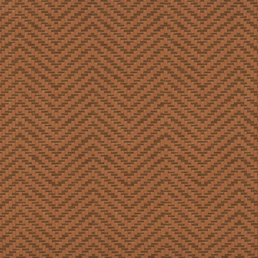 Papírová strukturovaná tapeta v herringbone vzoru napodobující rafii KASANE - MARRON kaštanový