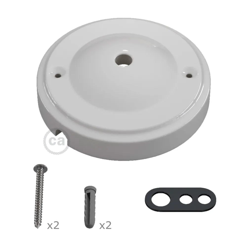 Sada stropního baldachýnu Minimal z porcelánu – Bílá