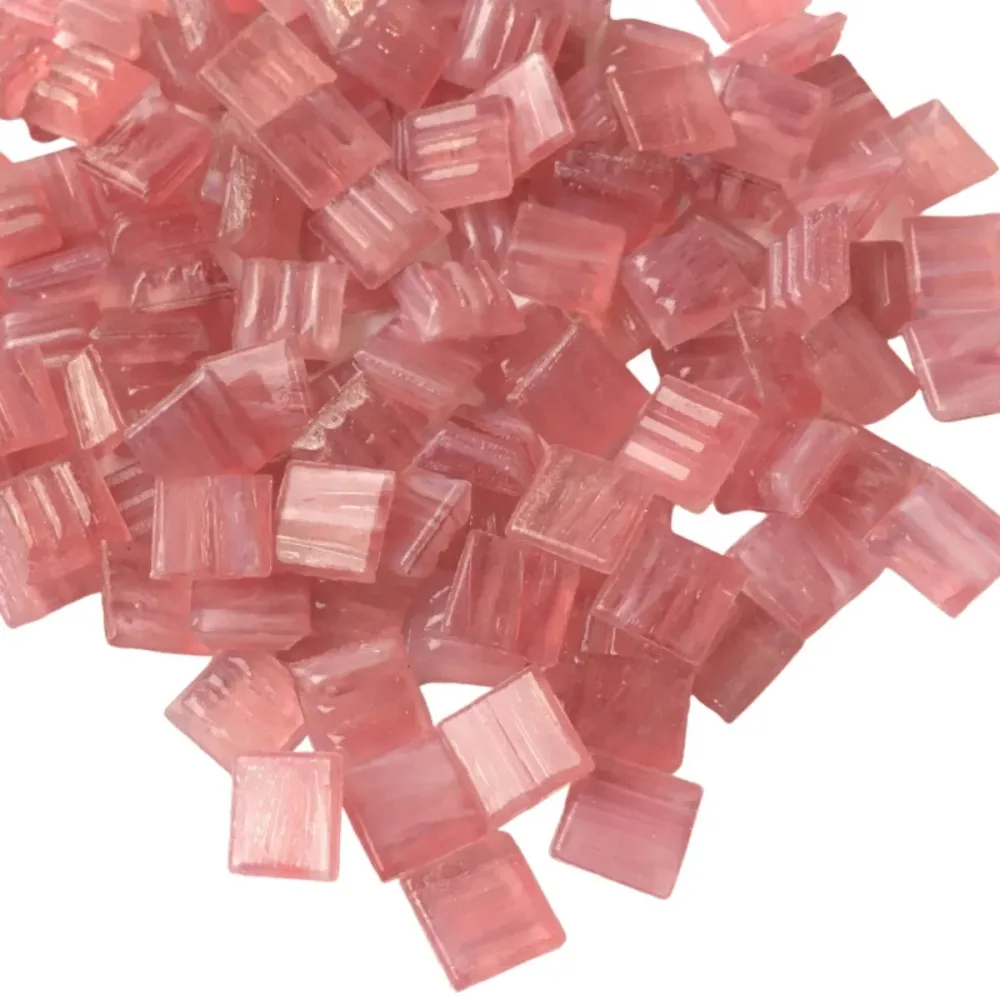 Skleněná mozaika s proplétaným zlatem 10mm růžová