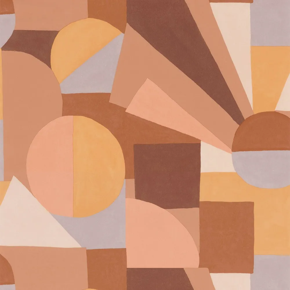 Strukturovaná tapeta s geometrickým motivem SONIA - NUDE růžovo-hnědá