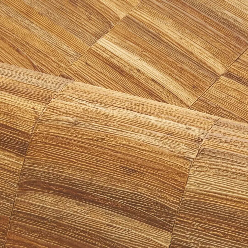 Strukturovaná tapeta v pruzích napodobující rostlinný vzor STYLOSA - OCRE medový