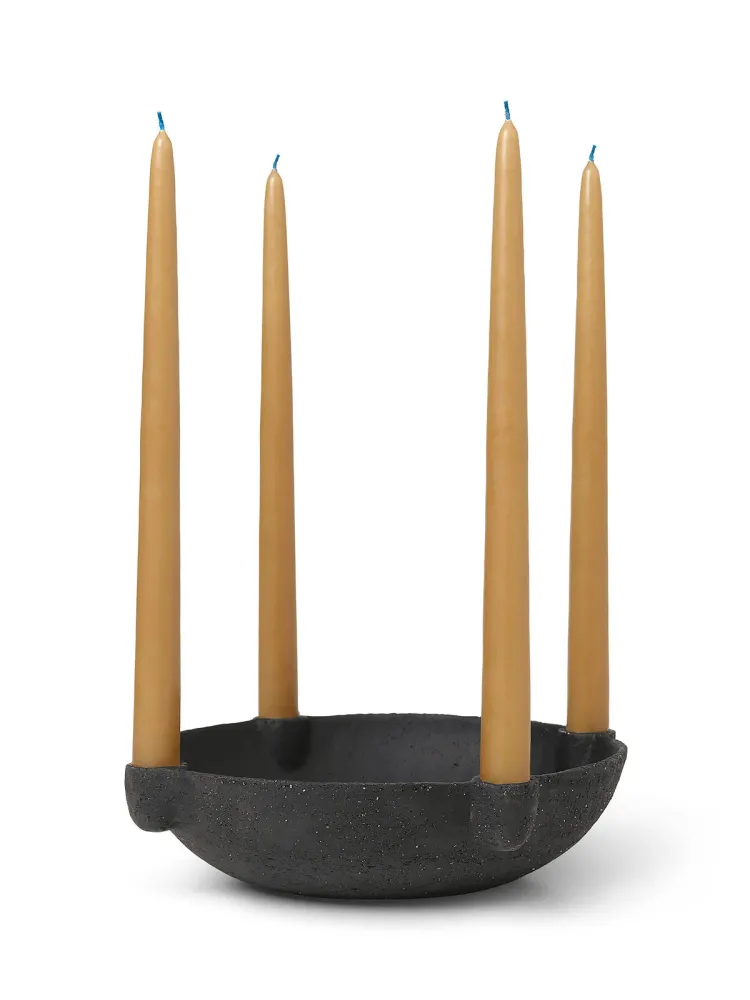 Svícen BOWL černá keramika