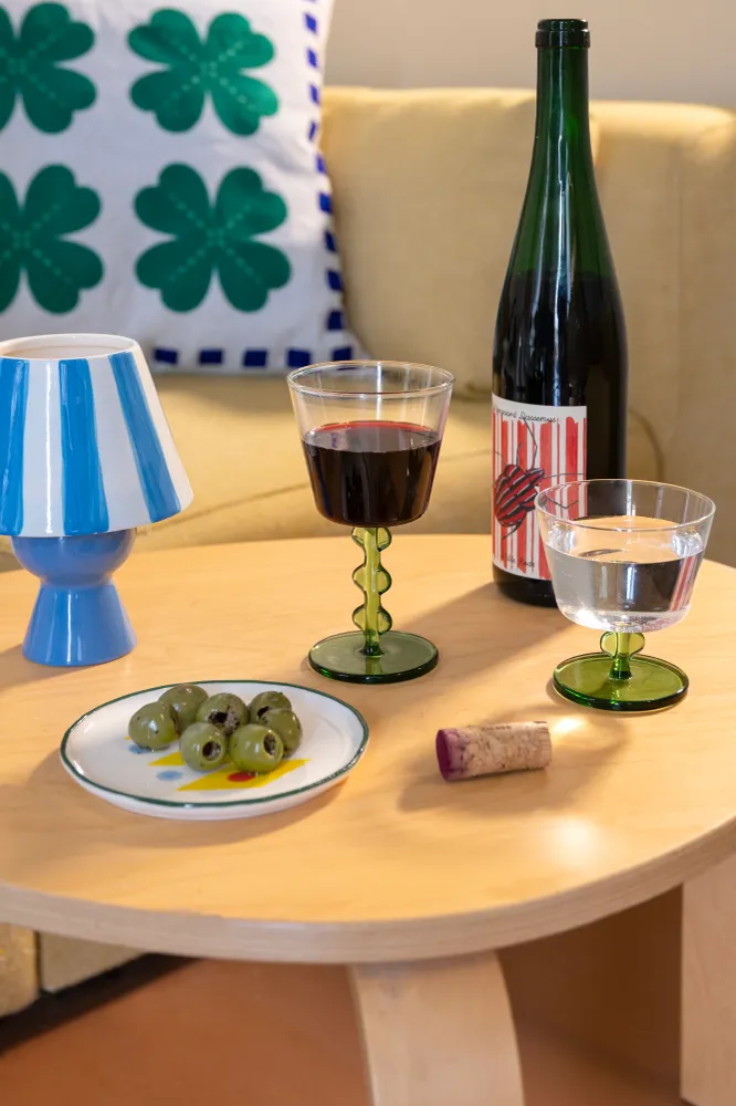 Svícen na tealight CANTINE modrý s bílým