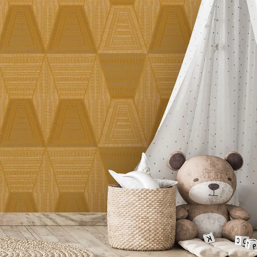 Tapeta s abstraktním vzorem DAIA - OCRE žlutá