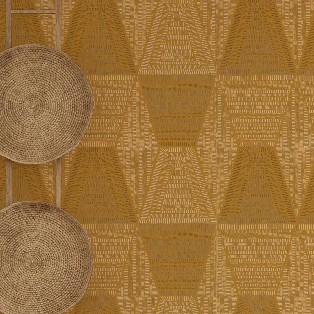 Tapeta s abstraktním vzorem DAIA - OCRE žlutá