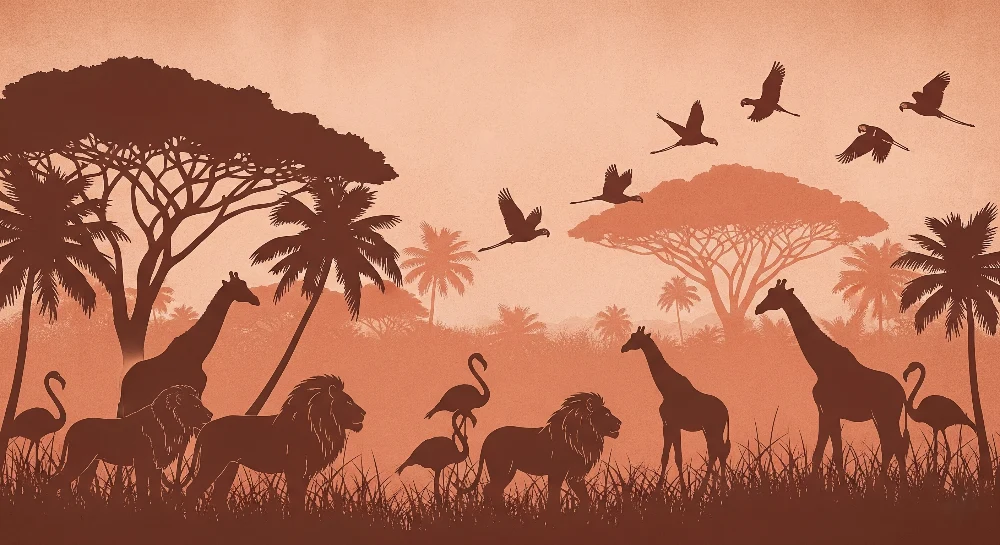 Tapeta dětského pokoje | Africká safari s majestátními zvířaty