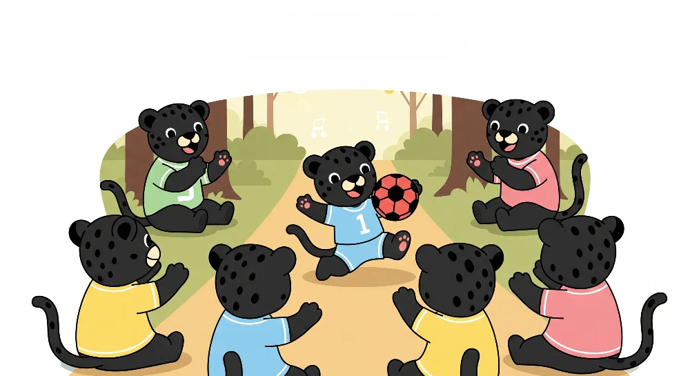 Tapeta dětského pokoje | Fotbaloví hráči leopardů v lese