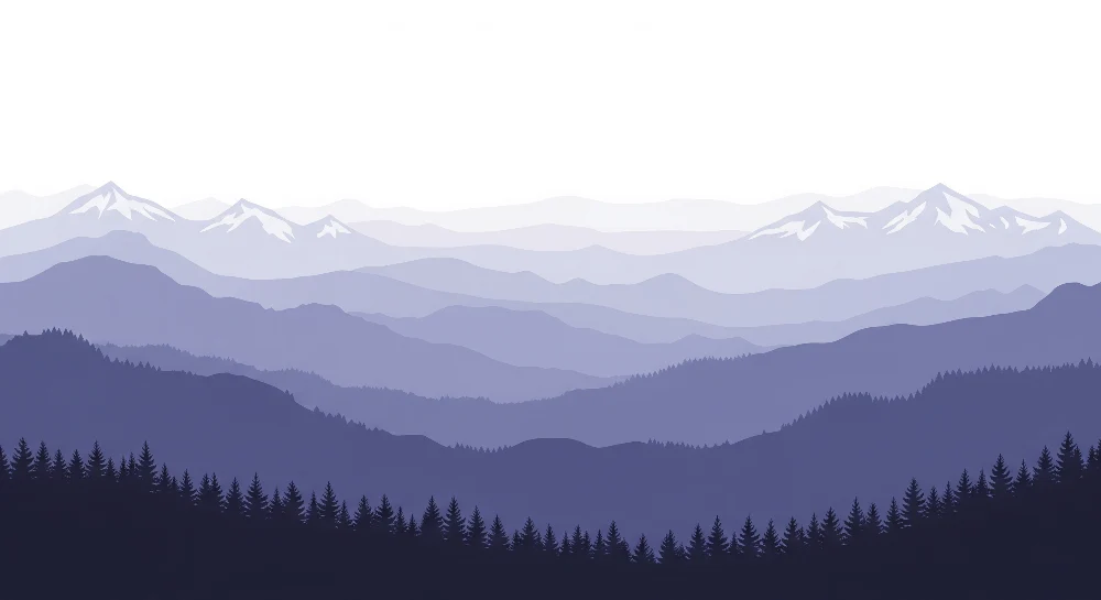 Tapeta dětského pokoje | Horská krajina v odstínech fialové