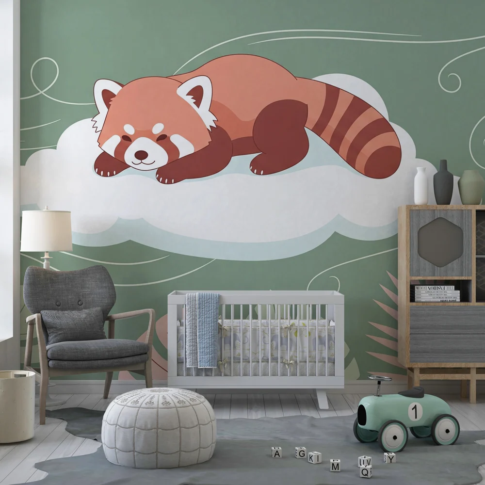 Tapeta dětského pokoje | Liška panda na oblaku