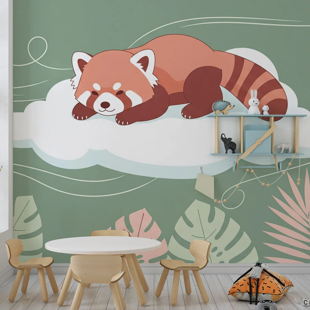 Tapeta dětského pokoje | Liška panda na oblaku