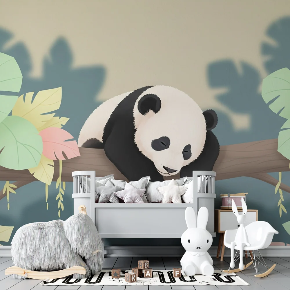 Tapeta dětského pokoje | Líný panda v džungli