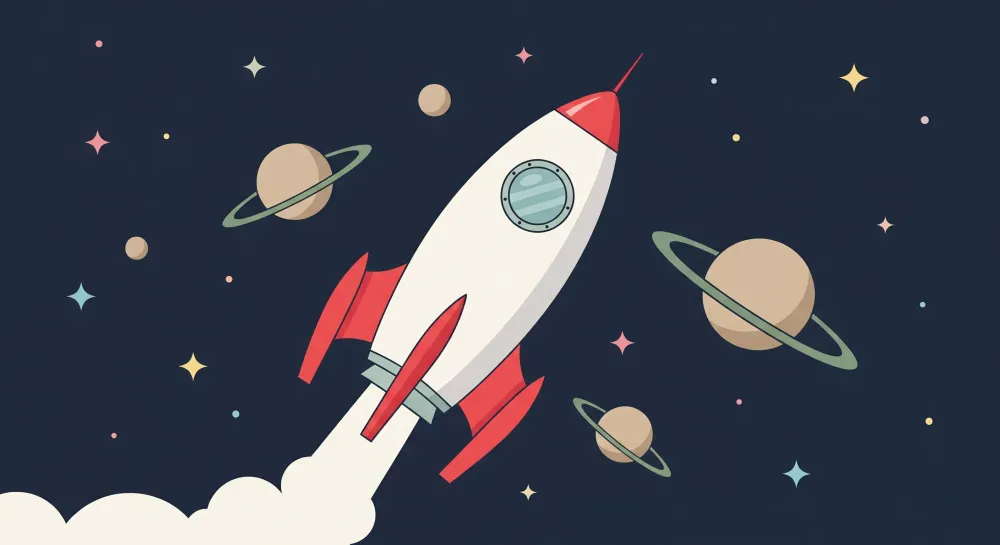 Tapeta dětského pokoje | Raketa kosmos