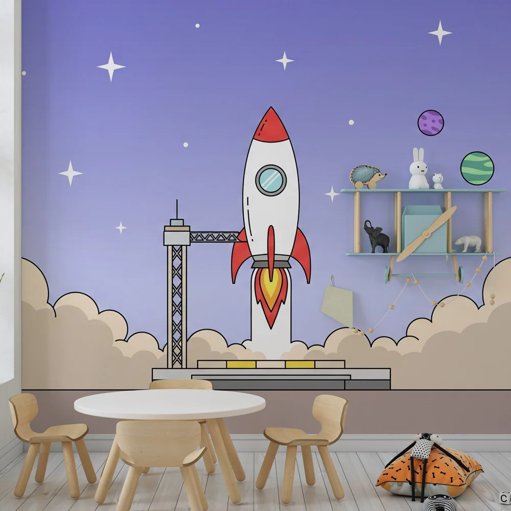 Tapeta dětského pokoje | Startující raketa kosmos